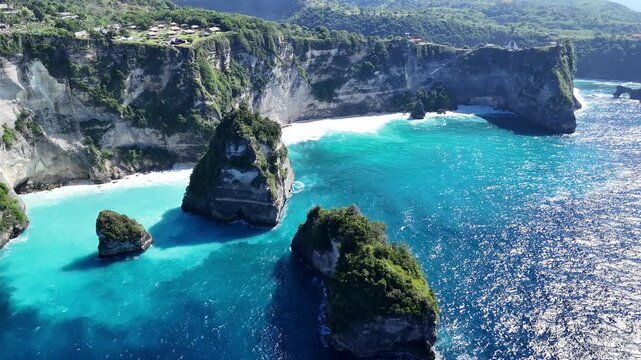 Bali cliffs (nusa penida) drone view 
