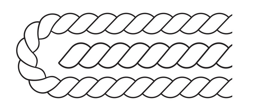  Illustration of a thick twisted rope bent into a ushape, isolated on transparent background