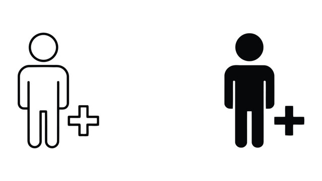 Add person icon with plus symbol for user registration and account management