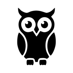 Fototapeta premium Wise Cute Owl Bird Minimalist Logo