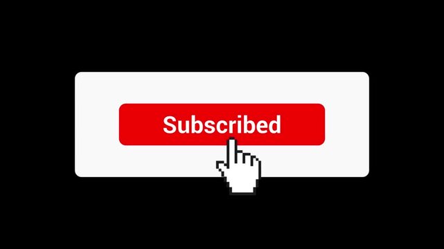 Subscribe Button with Hand Icon, Digital Marketing Concept. Social Media Engagement, Click-Through Rate