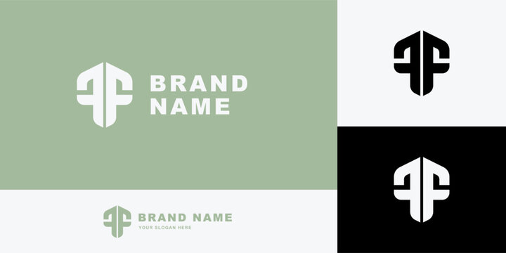 Modern hexagonal letter FF monogram logo design for professional corporate business branding.