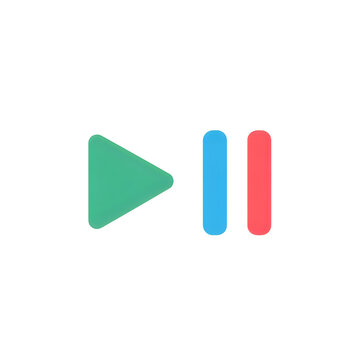 Play and pause buttons icon set