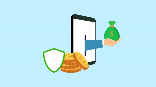 Financial success concept with money bag, gold coins and trophy symbolizing wealth, profit, achievement and investment rewards