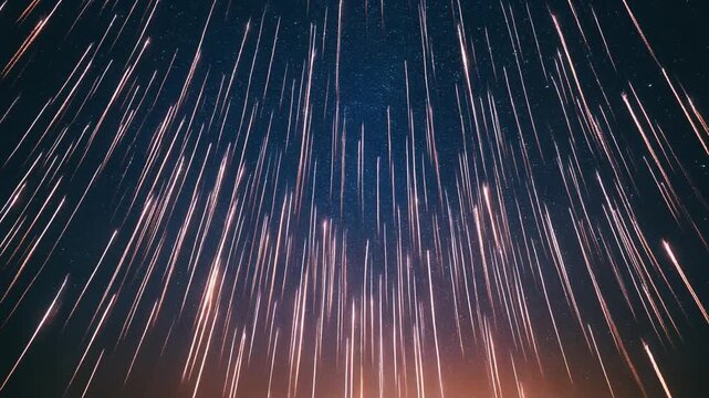 満天の星空　星の軌跡
