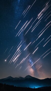満天の星空　星の軌跡