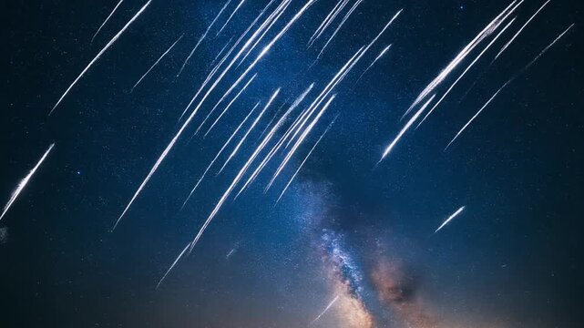 満天の星空　星の軌跡