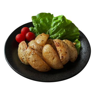 レモンローストポテト ギリシャ料理 白背景 切り抜き カフェ 副菜 おかず 食材