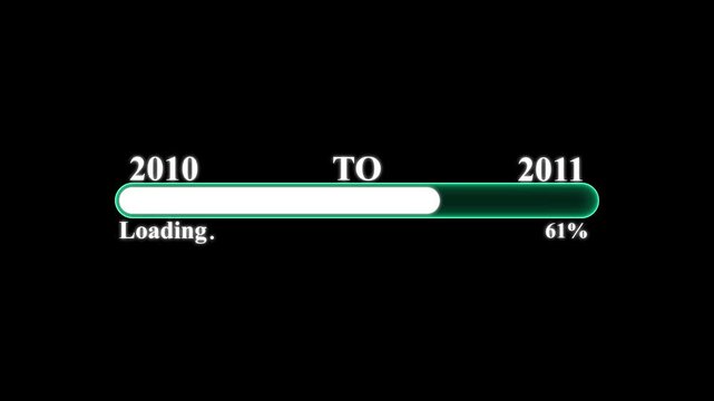 New year transition loading bar animation 2010 to 2011 countdown concept progress