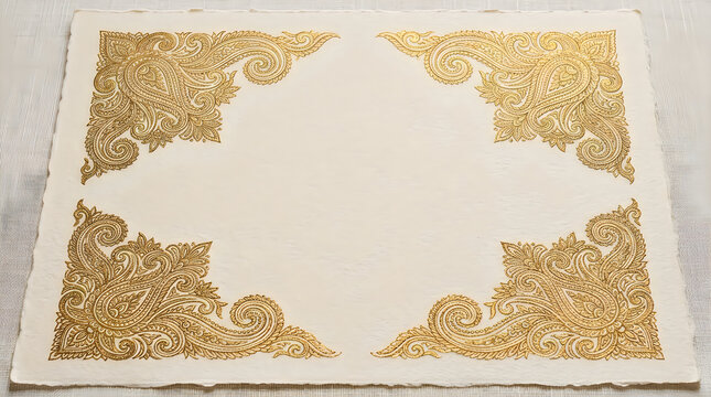 Decorative brown floral corner borders with intricate swirl patterns arranged on a plain white background