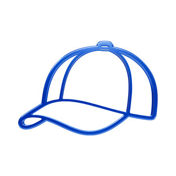 Blue glossy baseball cap representing sports headwear, casual fashion, and outdoor accessories cap hat symbol