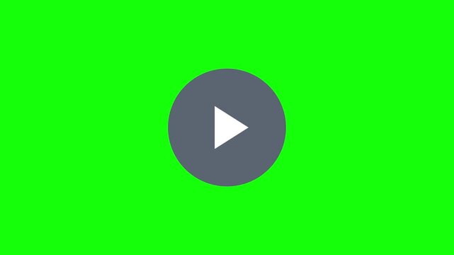 Play Triangle Icon drifting left and right on a circular chip, Green Screen Loop Animation