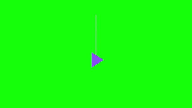 Play Triangle Icon swinging like a pendulum, Green Screen Loop Animation