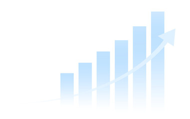 Fototapeta na wymiar Business finance profit growth chart with success progress increase graph up arrow isolated on transparent png background