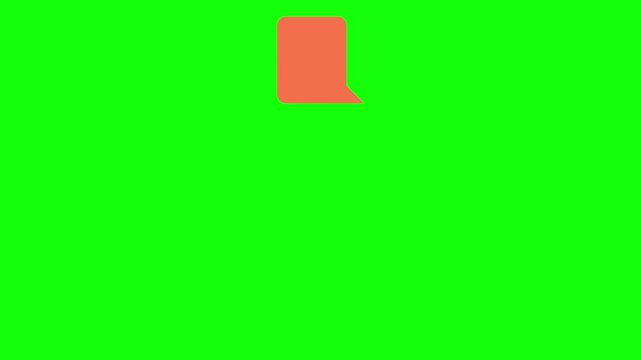 Chat Bubble Icon orbiting the screen counterclockwise, Green Screen Loop Animation