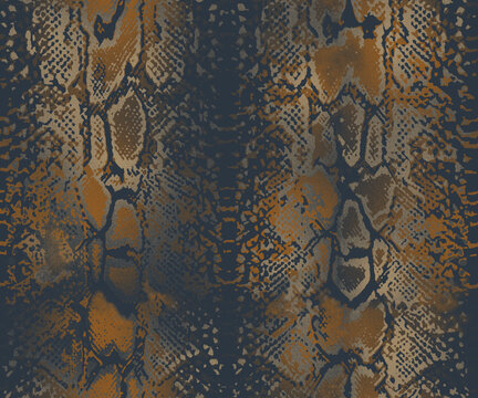 Seamless snakeskin pattern background, dark python skin texture fabric design, abstract reptile animal print.