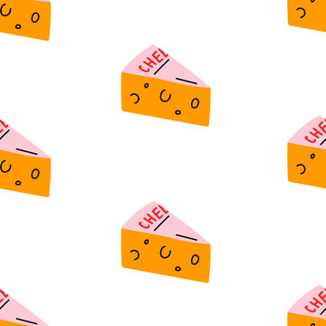 Cute cheese seamless pattern