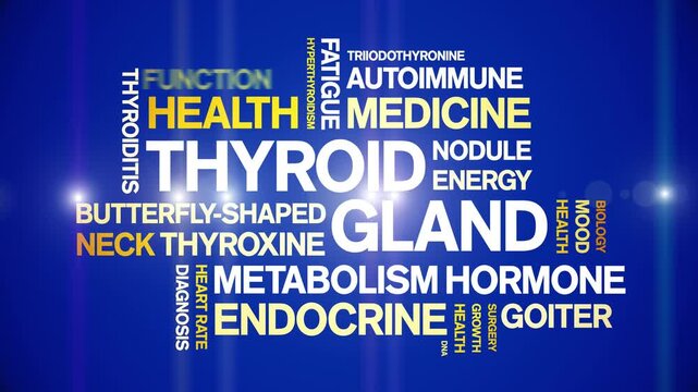 Thyroid Gland animated word cloud-animation tag kinetic typography seamless loop.