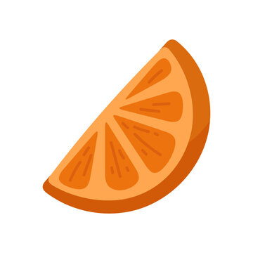 Vibrant and juicy orange fruit slice showing refreshing citrus pulp details on white background
