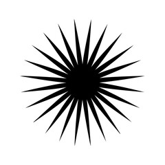 Fototapeta premium Sunburst Radiating Rays Silhouette Icon