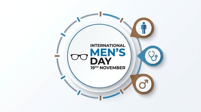 International Men's Day Infographic Design with Medical Symbols