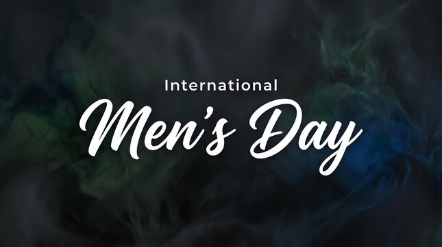 International Men's Day Greeting Card with Artistic Dark Smoke Background