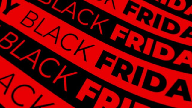 Black Friday Typography Pattern on Red Promotional Background