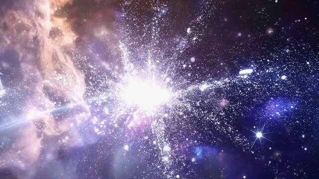 宇宙に広がる星と光の幻想的なきらめき背景