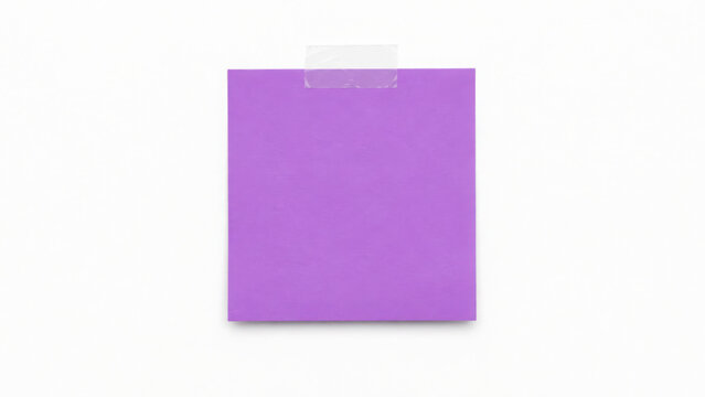 Sticky note reminder. Post it note paper. purple sheets for notes isolated with clipping path on background.