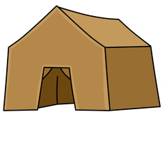 Disaster relief emergency shelter tent vector illustration © Seza