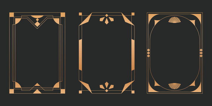 Modern geometric with elegant golden line art deco style