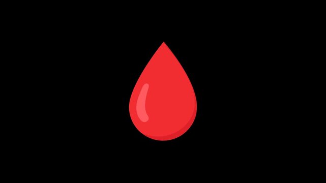 Blood Drop and Blood Test Animation Alpha Transparent Background. 4K Resolution