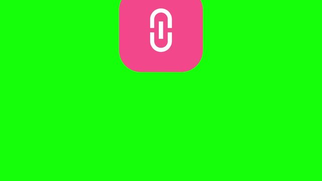 Share Link Icon orbiting the screen counterclockwise on a rounded square chip, Green Screen Loop Animation