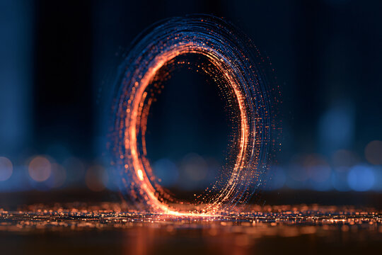 Abstract Luminous Circular Portal Visual Recognition System Illustration