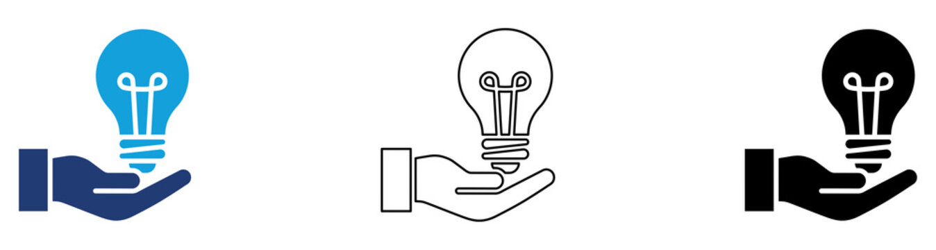 Multicolor Idea Support Icon Set with Filled and Outline Styles for Innovation Creative Solutions Business Development Knowledge Sharing and Smart Assistance Isolated on Transparent Background