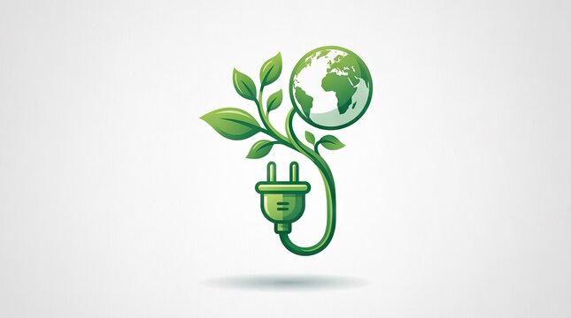 Green eco plug growing into globe vine