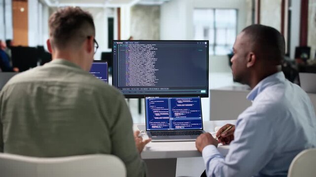 Software Developers Collaborate Closely, Coding And Testing