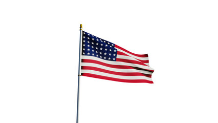 Obraz premium Waving American Flag Isolated on Transparent Background PNG