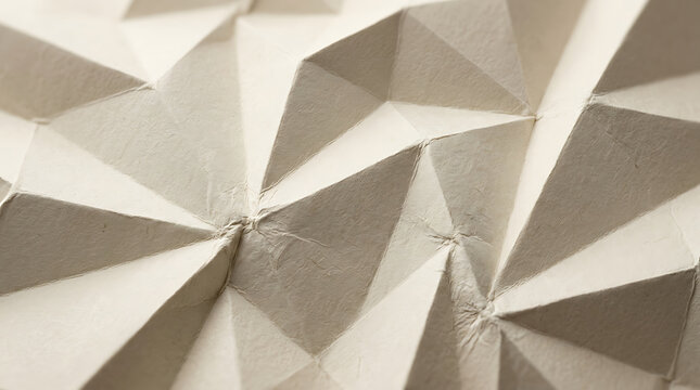 Abstract Folded Paper Texture With Geometric Creases And Soft Neutral Beige Tones For Modern Background Design