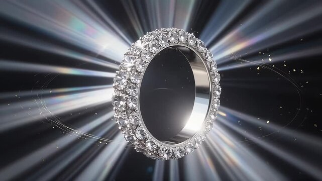 Sparkling Diamond Ring with Radiant Light Effects