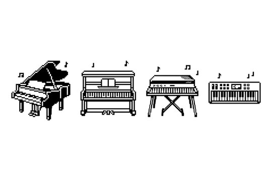 Pixel Art Pianos and Keyboards