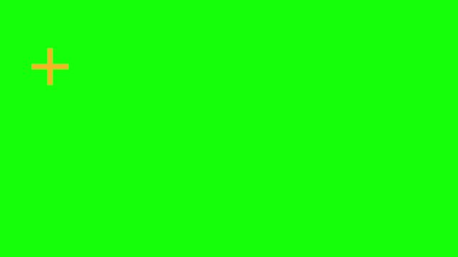 Follow Plus Sign Icon hopping across the screen, Green Screen Loop Animation