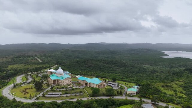 Aerial View of the Palau Capitol Building in Ngerulmud