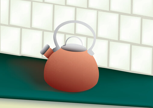 red kettle illustration