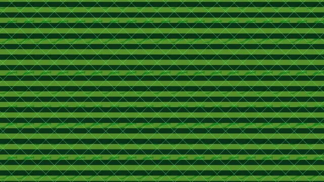 Abstract background with green horizontal stripes and diagonal grid pattern.