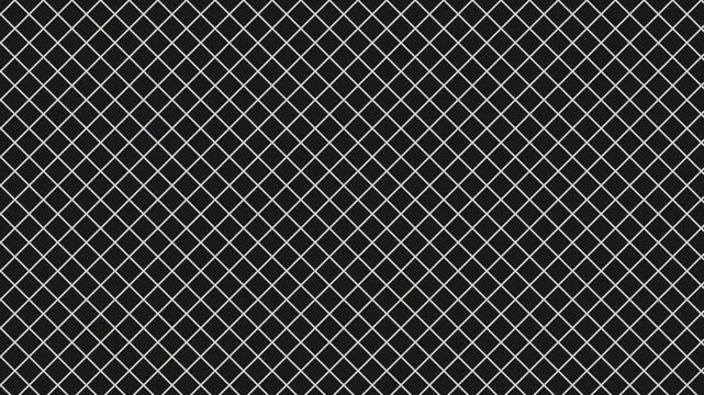 Seamless white diagonal grid pattern on black background.