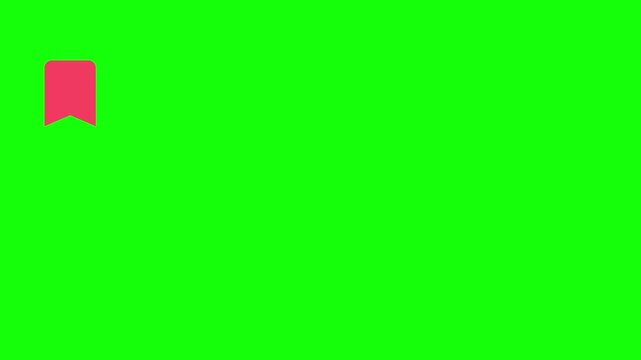 Save Bookmark Icon hopping across the screen, Green Screen Loop Animation