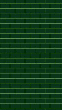 Dark green brick wall background with vibrant neon green mortar in vertical format.