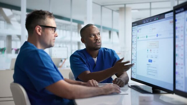 Healthcare Revenue Manager Reviews Billing Codes On Computer
