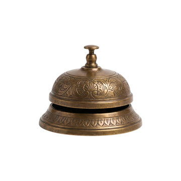 Ornate vintage brass reception service bell